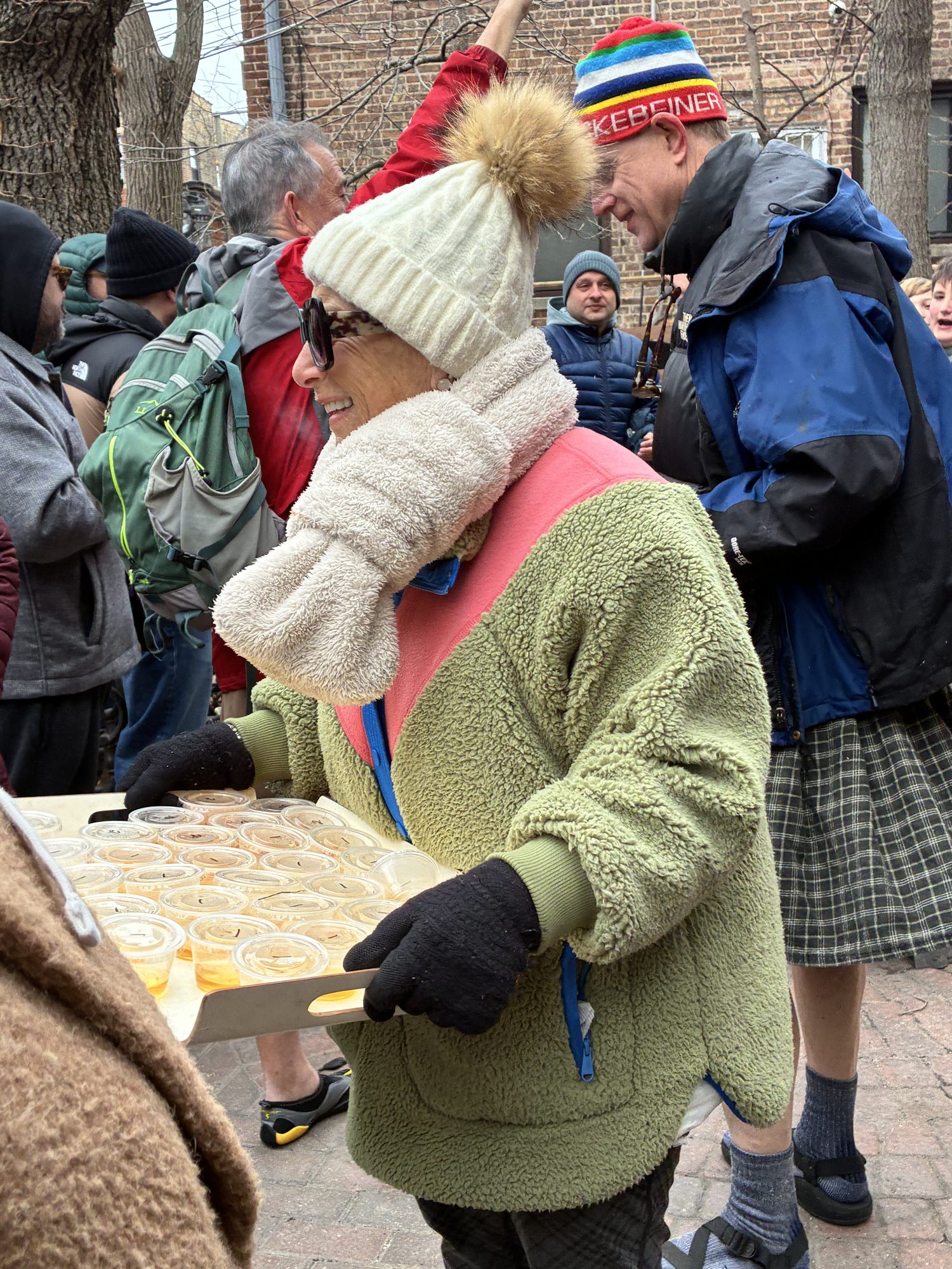 Whisky shots and warmth before the plunge